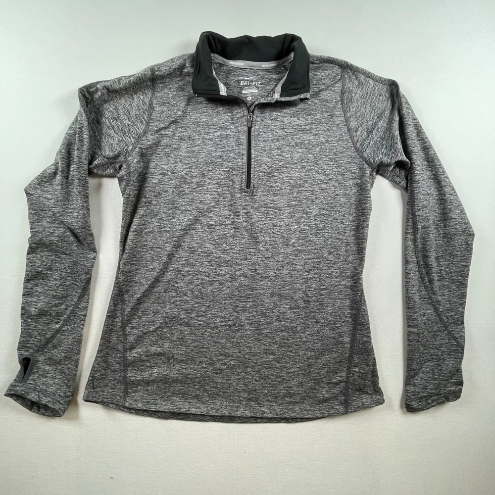 Nike Running Element Dri-FIT Half Zip Pullover Top‎ Women's Gray Heather M